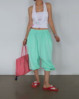 4 color banding harem baggy Aladdin half-length shorts