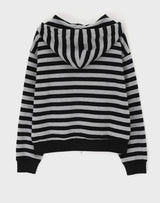 [B-BASIC] Bold Stripe Hooded Zip-up