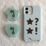 Youth Spirit Power Mint Brown Star Heart Acrylic Smart Tok (MacSafe compatible)