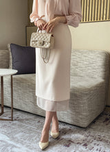 Lillian Pintuck Sleeve Chiffon Tie Blouse