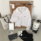 Tweety Frill Collar Polka Dot Long Sleeve T-Shirt