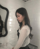 [♡MADE♡] coco :: flower dot frill top