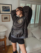 American embroidery camo overfit hoodie