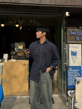 Rust balloon denim pants