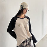 Raglan Waffle LS Tee_ Black