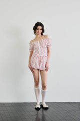 MINI HEART TWO WAY BLOUSE / WHITE
