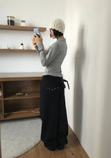レイヤード襟付きカーディガン