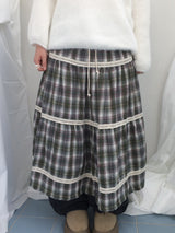 Hazel latte checkered skirt
