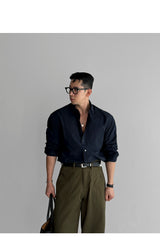 ベーシックコットンシャツ [navy]