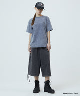 WASHED CUT OFF APPLIQUE SWEAT SHORTS
