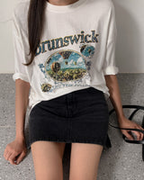Mici プリント半袖Tシャツ