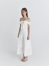 Off shoulder ribbon top (Ivory)