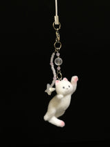 Cotton candy cat keyring
