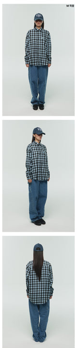 ITZ MINI LOGO CHECK SHIRT - BLUE