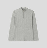 Jireon Half Zip-Up Ribbed Long Sleeve T-Shirt