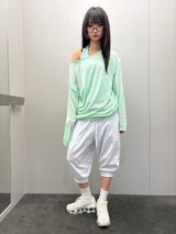 Silishy Sheer Boat Neck Loose Knit Top 4color