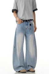 Light Blue Wrinkled Blade Jeans