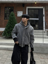 Haron woolfaka hooded padded jacket