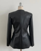 Arc Round Leather Jacket