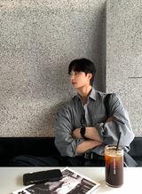 Glass Pigment Basic Cotton Shirt 