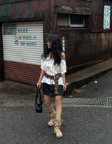 Haku Off-Shoulder Short-Sleeved Blouse