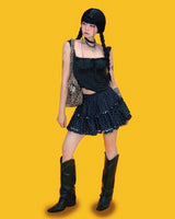 モーニングドットフリルスカートt (2color/inner pants)