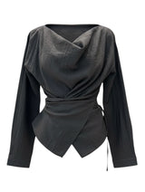 Paper See-through Wrap Blouse