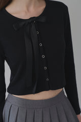  Ribbon Cardigan - Black