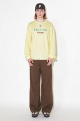 Friend printed PVC small label long-sleeved T-shirt