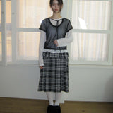 Double Layered Check Skirt