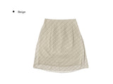 コンセ シフォン チェック ミディ スカート