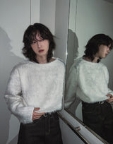 ローカルショルダーチェーンヘアリーニット
