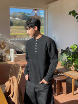 Stoic Henley-Neck Wool Knit (4 Colors)