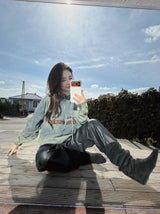 Noir Vintage Denim Hooded T-Shirt