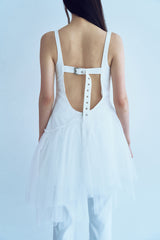 アンバランスバックルバックレスドレス_white