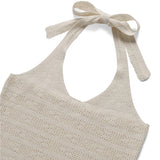 Summer knit halter top_natural ivory