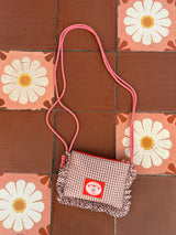 cherry & cereja Frill pouch bag check pattern cross bag