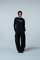 EEERRR Distorted Logo raglan long sleeve (Black)