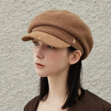 VA Stud Wool Combo Newsboy Cap / Camel