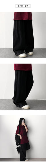 リンタークールサマーデニムワイドパンツ [Choose short, basic, and long]