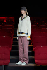 DYED ZIP CARGO PANTS / DARK PINK