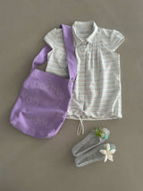 Portrait Wide Strap Shoulder Bag - Grape