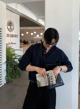 ルックエスティ―デイリーリブモーダルヘンリーネックニット