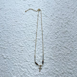 Amber Bead Cross Necklace