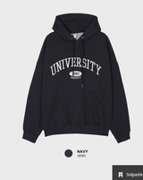  Urban University Embroidery Double Middle Overfit Hoodie