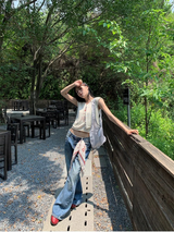 Design Sleeveless Knitwear Two-piece Cardigan Set