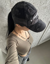 [UNISEX] ミリタリーカーモダメージボールキャップ