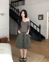 Niro Out Pocket Roll-Up Bermuda Pants