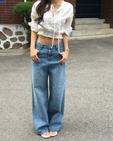 rums low washing denim wide pt