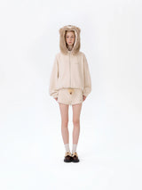 13DE MARZO Doozoo Zipper Hoodie Beige